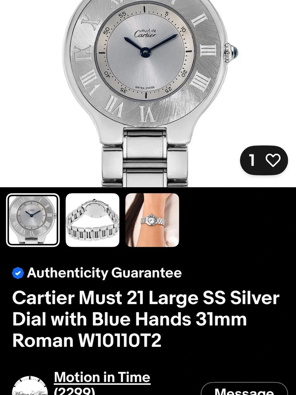 Cartier de Must 35mm Stainless Steel